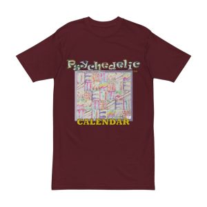 Product Image and Link for Men’s Heavyweight Tee: “Psychedelic Calendar Seeped(tm)” – Five Colors