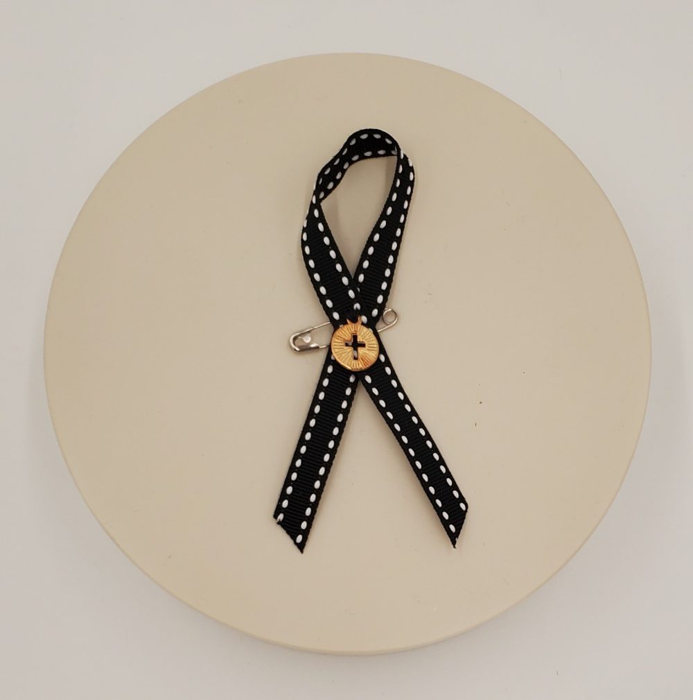 Product Image and Link for Black Awareness Ribbon – 3 Pack