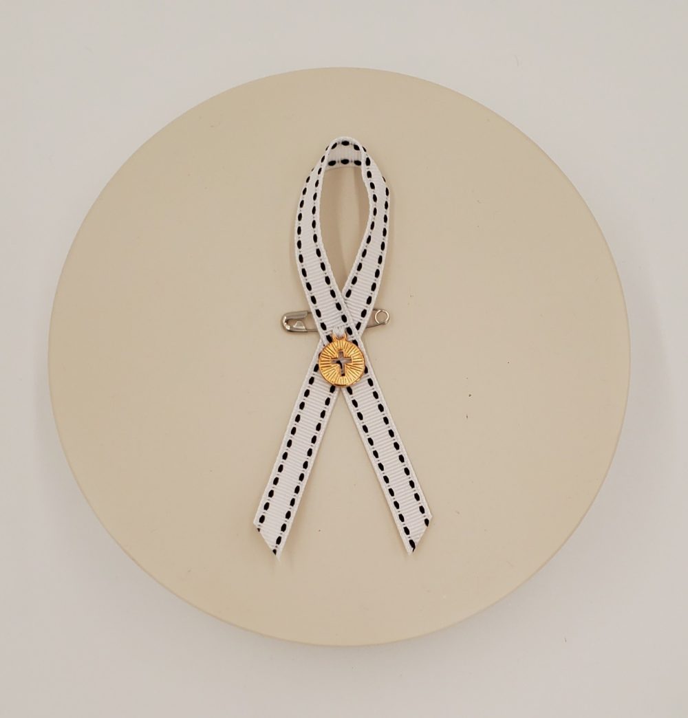 Product Image and Link for White Awareness Ribbon – 3 Pack