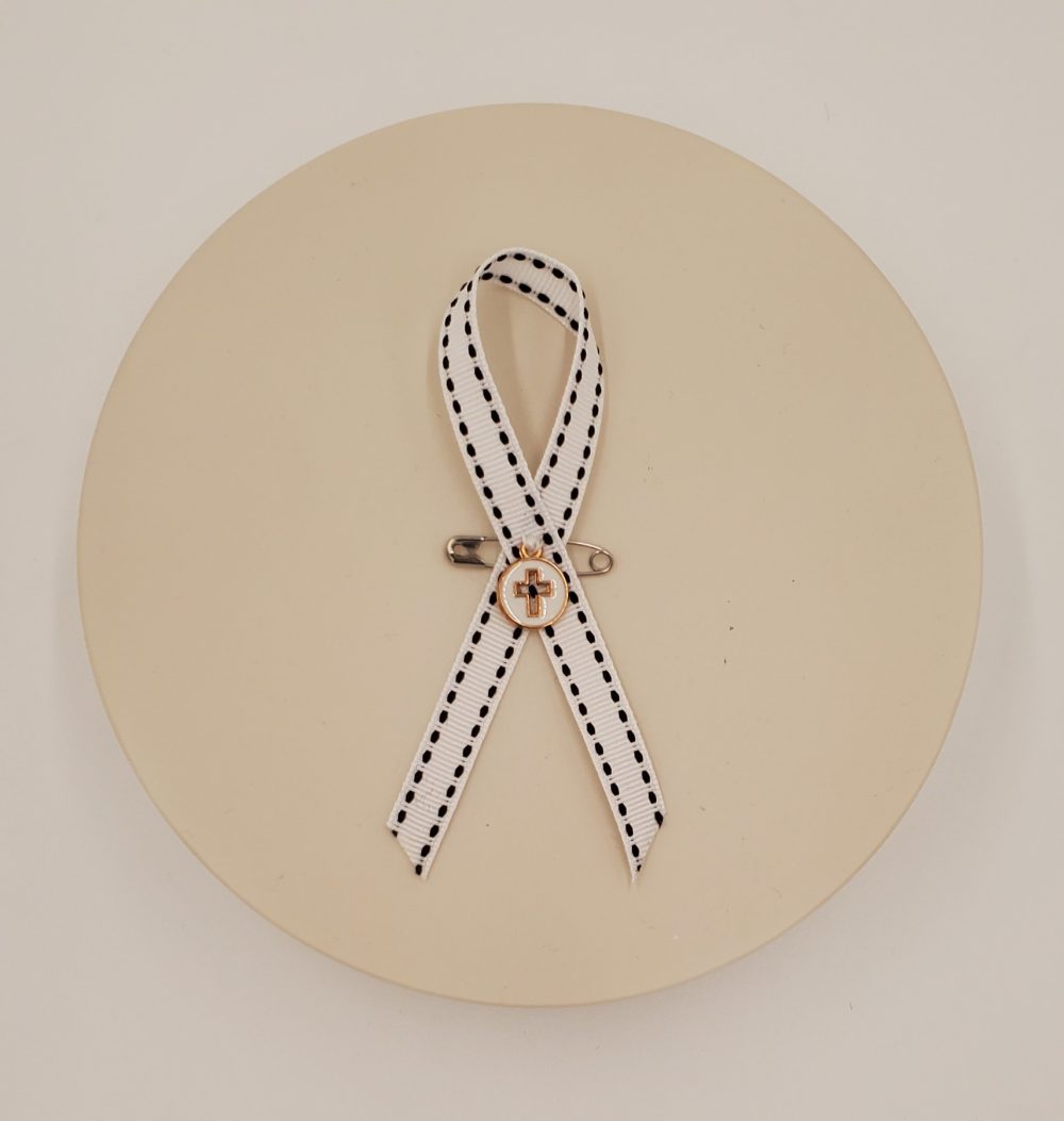 Product Image and Link for White Awareness Ribbon – 3 Pack